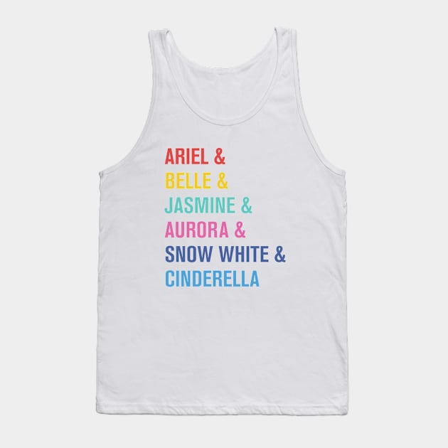 Colorful Princess Names Tank Top by ProudBoro